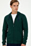 Men's Dark Green Knitted Cardigan 50289028-Vr079 - 3