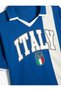 Oversize T-Shirt Polo Neck Color-Blocking Sports Printed Short Sleeve - 5