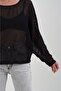 Black Silver Glitter Mesh Blouse - 4