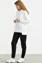 Hooded Sweatshirt with Knitted Hem Detail - Ecru - 4