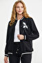 Black Knitwear Combined Zippered Tracksuit Set - 2