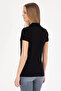 Women's Black Basic Polo Neck T-Shirt 50280057-Vr046 - 5