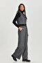 Black and White Striped Suit Pants Gray - 3
