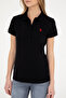 Women's Black Basic Polo Neck T-Shirt 50280057-Vr046 - 6