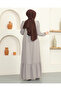 Crepe Fabric Hijab Ferace / F0134 - Beige - 3