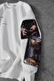 Men's White Dare of Sltr Sleeve Patch Oversize Sweatshirt - 3