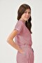 Lycra Bat Sleeve Nurse Uniform Single Top Dusty Rose - 2