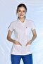 Lycra Bat Sleeve Nurse Uniform Single Top White - 2