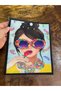 3 Size Girl with Glasses Crest Sewing Applique 23X20 cm