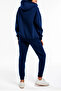 Women's 3 Thread Relaxed Fit Hooded Tracksuit Set with Elastic Legs - Casual - 6