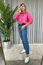 White Striped Pocket Detail Modal Fuchsia Shirt - 3
