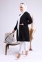 Women's Large Size Honeycomb Cardigan with Metal Buckle - 7