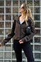 Brown Zip Hooded Long Sleeve Short Cardigan Mg2214 - 3