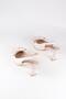 Women's Bow Detail Beige Satin Heeled Shoes - 4