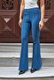 High Waist Front Back Stitching Spanish Leg Leggings Lycra Fabric Pants-Oil - 5