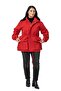 Large Size Red Trench Coat with Snap Fasteners and Zipper Closure and Drawstring Waist - 2