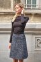 Women's Lycra Light Shiny Stylish Fabric Off-The-Shoulder Gathered Front Long Sleeve Body Blouse-Black - 2