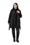 Plus Size Double-Breasted Sleeve Band Detailed Pocket Belted Lined Black Trench Coat - 6