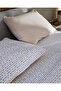 Bern King Size %100 Cotton Printed Satin Bed Sheet Pieces Duvet Cover Set - Beige - 4