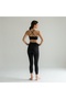 High Printed Waist Stretchy and Waist Pressing Recovery Sports Fitness Pilates Yoga Black Leggings - 2