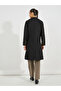 Regular Fit Midi Length Wool Like Double Breasted Coat - 5