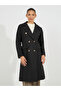 Regular Fit Midi Length Wool Like Double Breasted Coat