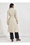 Regular Fit Wool Like Double Breasted Belted Coat - 4