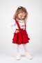 Girl's Long Sleeve Snow-Themed Winter Red Salopet Dress (2-3-4-5 Years) - 3