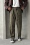 Men's Pleated Baggy Fit Velvet Trousers - 5