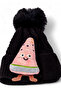 Girl's Pompom Folded Toy Fruit Embroidered Beret - 2
