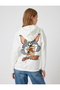 Tom and Jerry Oversize Hooded Sweatshirt Licensed with Back Print - 4