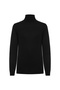 Men's Black Turtleneck Merino Wool Sweater - 5