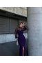 New Season Crepe Fabric Patterned Detail Slittered Long Gown Dress 738 582767 - 4