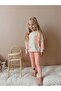 Flower Printed Girl's Tights Bottom Top Set - 2