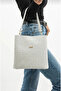 Women's White Print Patterned Hand and Shoulder Bag-Rc2117 - 2