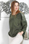 Italian Dark Green Round Neck Long Sleeve Sequined Printed 2 Yarns Without Shading Casual Knitted Blouse - 5
