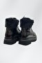 Pc-52091 Black Patent Leather Wrinkled Fur Women's Winter Boots Cold & Water Resistant - 6