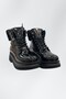 Pc-52091 Black Patent Leather Wrinkled Fur Women's Winter Boots Cold & Water Resistant - 3