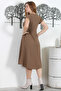 Light Brown V-Neck Low Sleeve Casual Muslin Woven Dress - 8