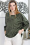 Italian Dark Green Round Neck Long Sleeve Sequined Printed 2 Yarns Without Shading Casual Knitted Blouse - 2