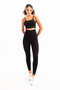 High Waist Slimming and Firming Laser Cut Sports Black Women's Leggings - Active