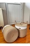 Wicker Cotton Potato Onion Basket with Lid Decorative Organizer Basket - 4