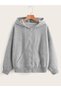 Broken Heart Bear Sweatshirt Zippered Cardigan - Gray Printed Oversize Pocket Winter Hoodie