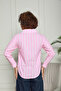 Women's Pink and White Striped Long Sleeve Shirt with Pockets - Nuevo - 4
