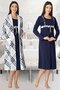 Pregnant Maternity Cotton Dressing Gown Nightgown Set - 2