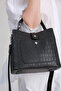 Women's Embossed Printed Vegan Shoulder and Hand Bag with Lock Detail Rc4002 - 4
