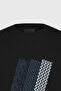 Men's Black Slim Fit Slim Fit Cotton Printed Crew Neck T-Shirt - 7