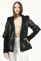 Deri̇club Larissa Women's K Hooded Genuine Leather Coat Black