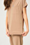 Lycra Scrubs Beige Bat Sleeve Doctor Nurse Jersey Suit - 4