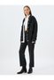 Cotton Pocketed Straight Leg Regular Waist Stoned Denim Trousers - Straight Fit Jean - 2